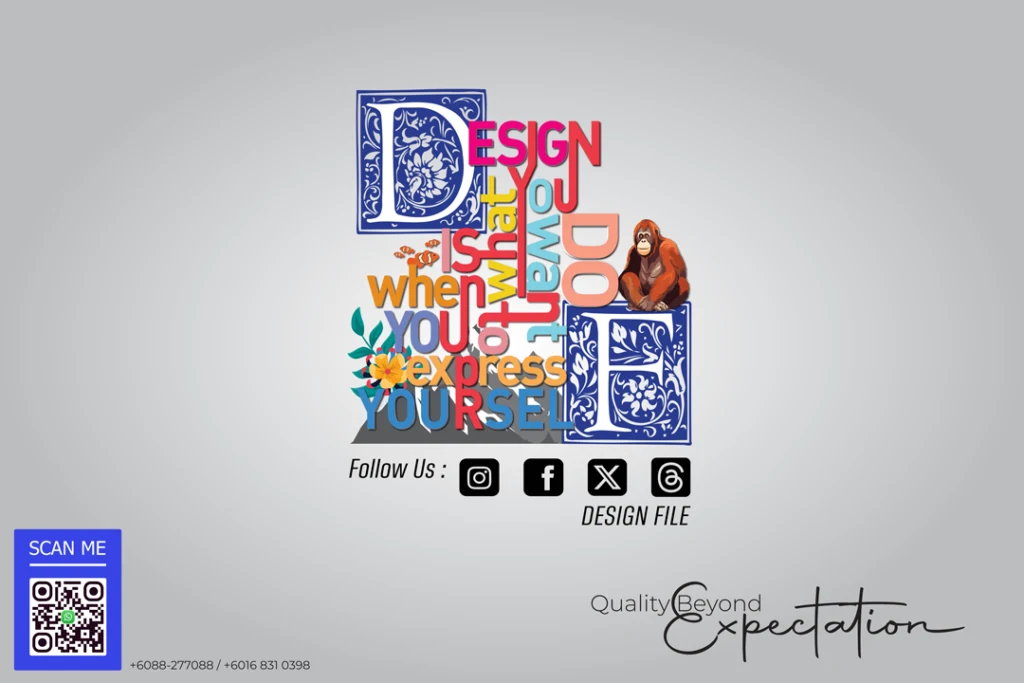 Colourful typographic print artwork by Design File